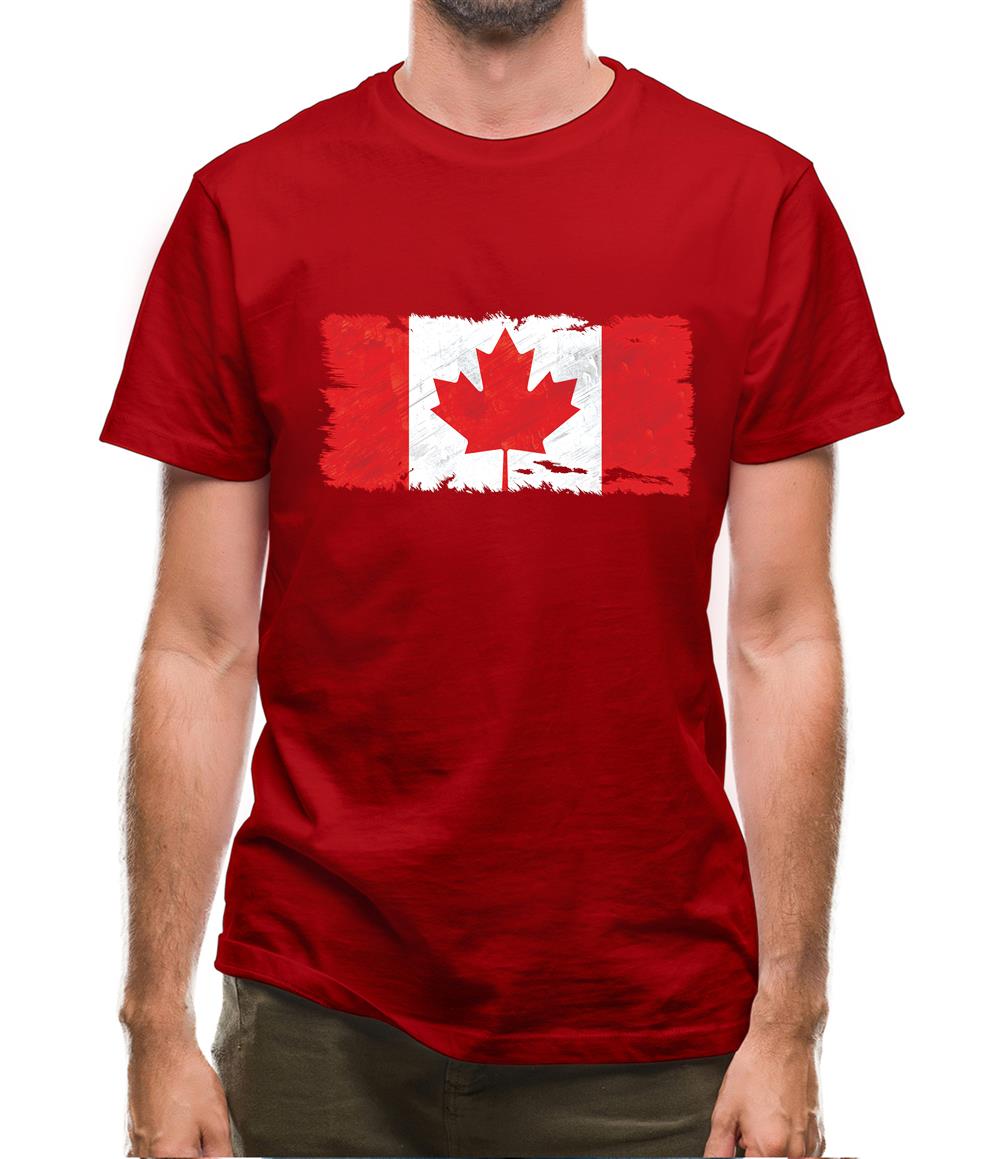 Canada Grunge Style Flag Mens T-Shirt