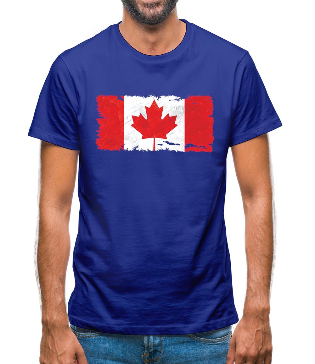 Canada Grunge Style Flag Mens T-Shirt