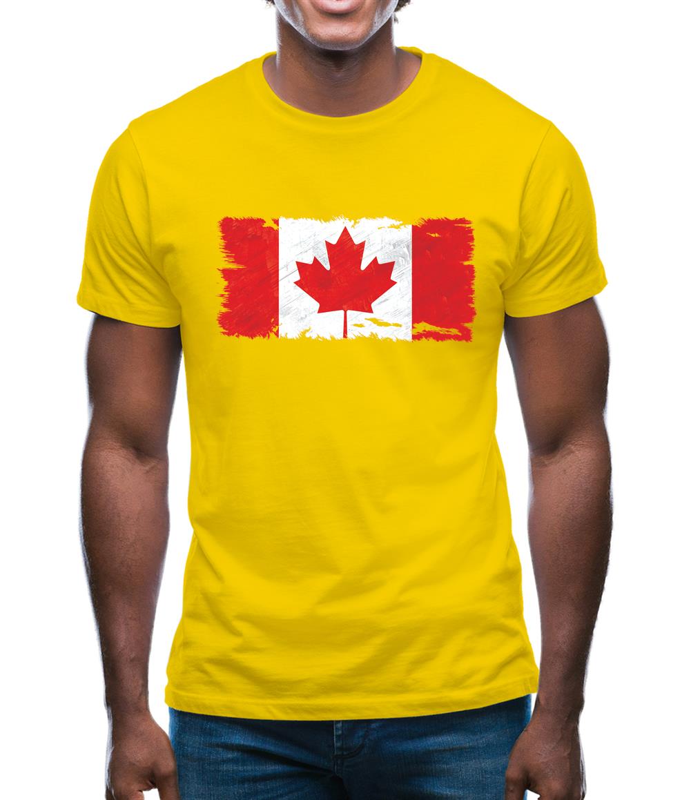 Canada Grunge Style Flag Mens T-Shirt