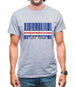 Cape Verde  Barcode Style Flag Mens T-Shirt