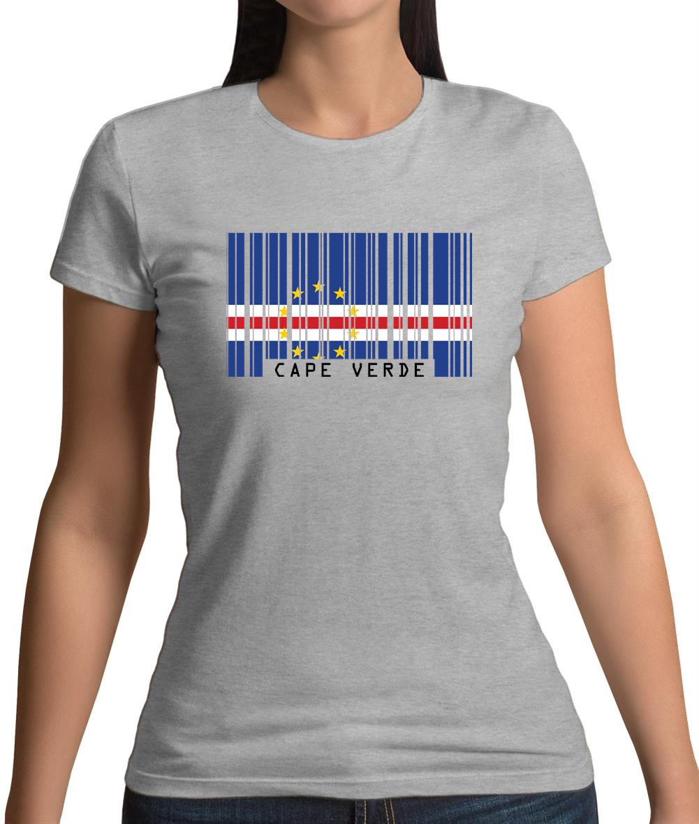 Cape Verde  Barcode Style Flag Womens T-Shirt