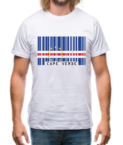 Cape Verde  Barcode Style Flag Mens T-Shirt