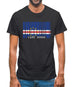 Cape Verde  Barcode Style Flag Mens T-Shirt