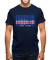 Cape Verde  Barcode Style Flag Mens T-Shirt