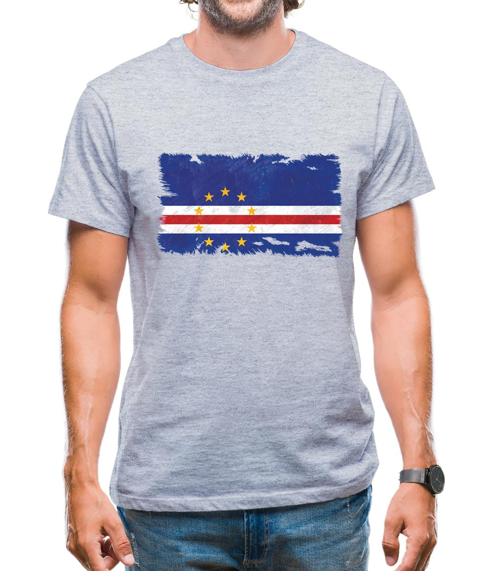 Cape Verde Grunge Style Flag Mens T-Shirt