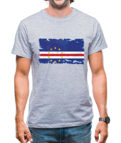 Cape Verde Grunge Style Flag Mens T-Shirt