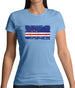 Cape Verde Grunge Style Flag Womens T-Shirt