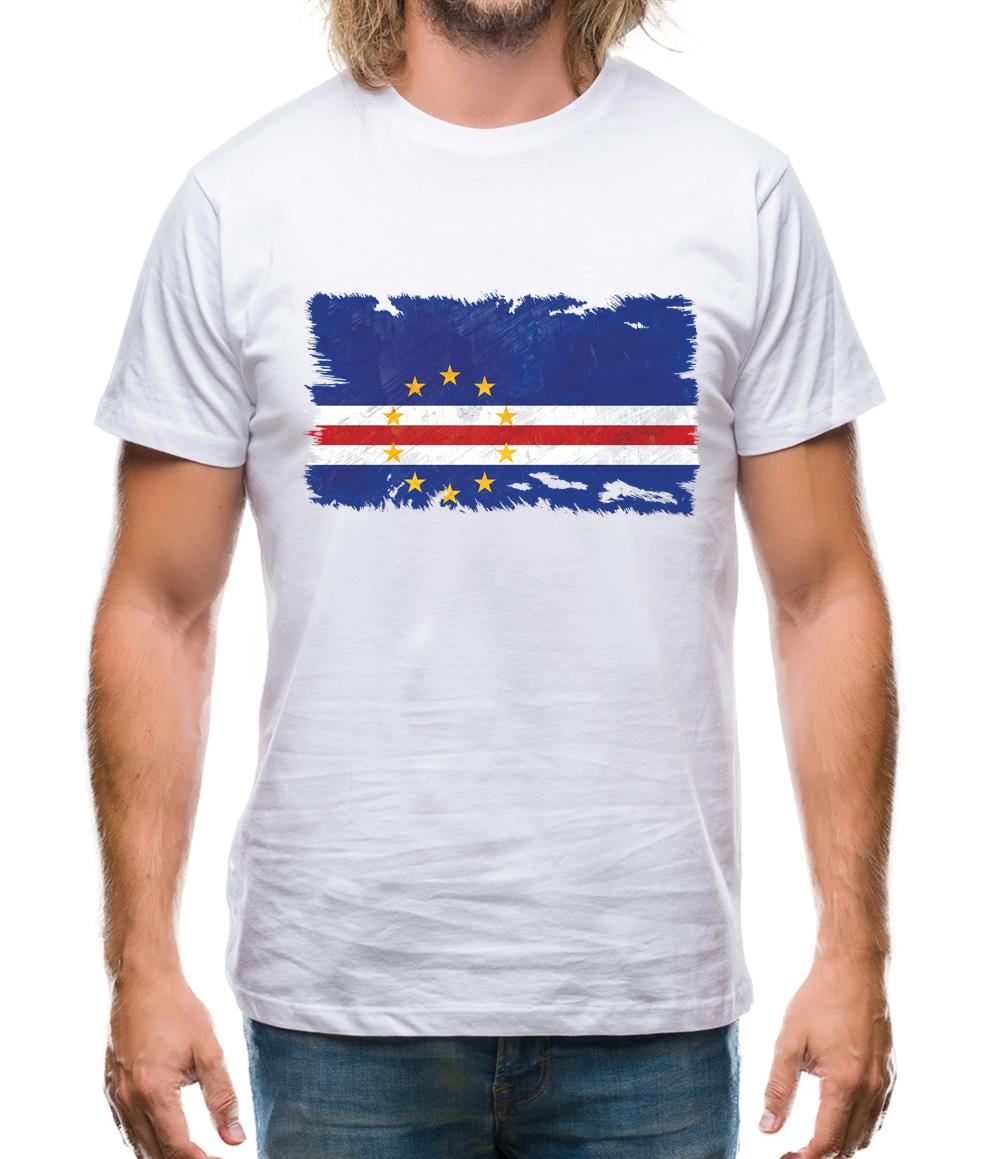 Cape Verde Grunge Style Flag Mens T-Shirt