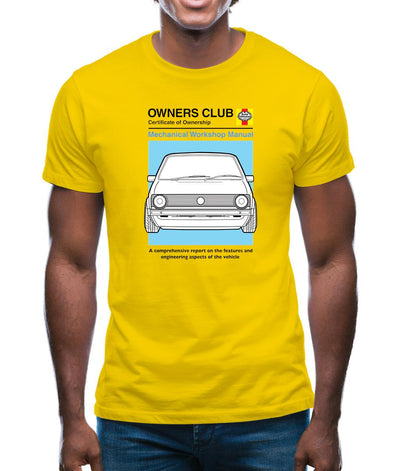 Car Owners Manual Golf Mk1 Mens T-Shirt