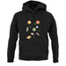 Cartoon Space Scene unisex hoodie