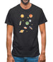 Cartoon Space Scene Mens T-Shirt