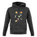 Cartoon Space Scene unisex hoodie