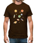 Cartoon Space Scene Mens T-Shirt