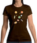 Cartoon Space Scene Womens T-Shirt