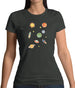 Cartoon Space Scene Womens T-Shirt