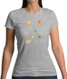 Cartoon Space Scene Womens T-Shirt