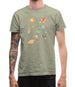 Cartoon Space Scene Mens T-Shirt