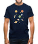 Cartoon Space Scene Mens T-Shirt