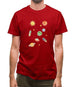 Cartoon Space Scene Mens T-Shirt