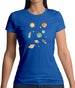 Cartoon Space Scene Womens T-Shirt