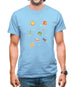 Cartoon Space Scene Mens T-Shirt