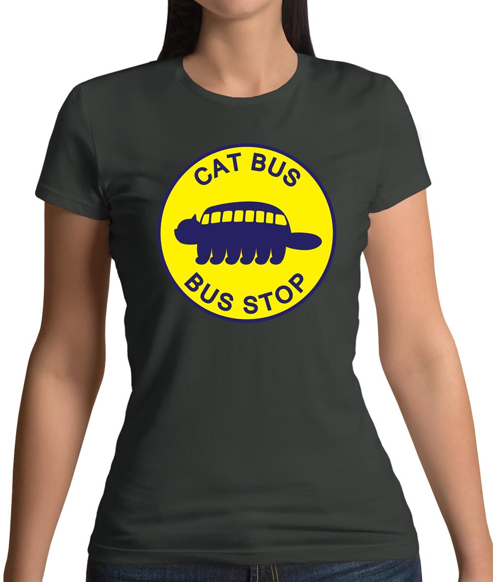 Cat Bus Stop Womens T-Shirt