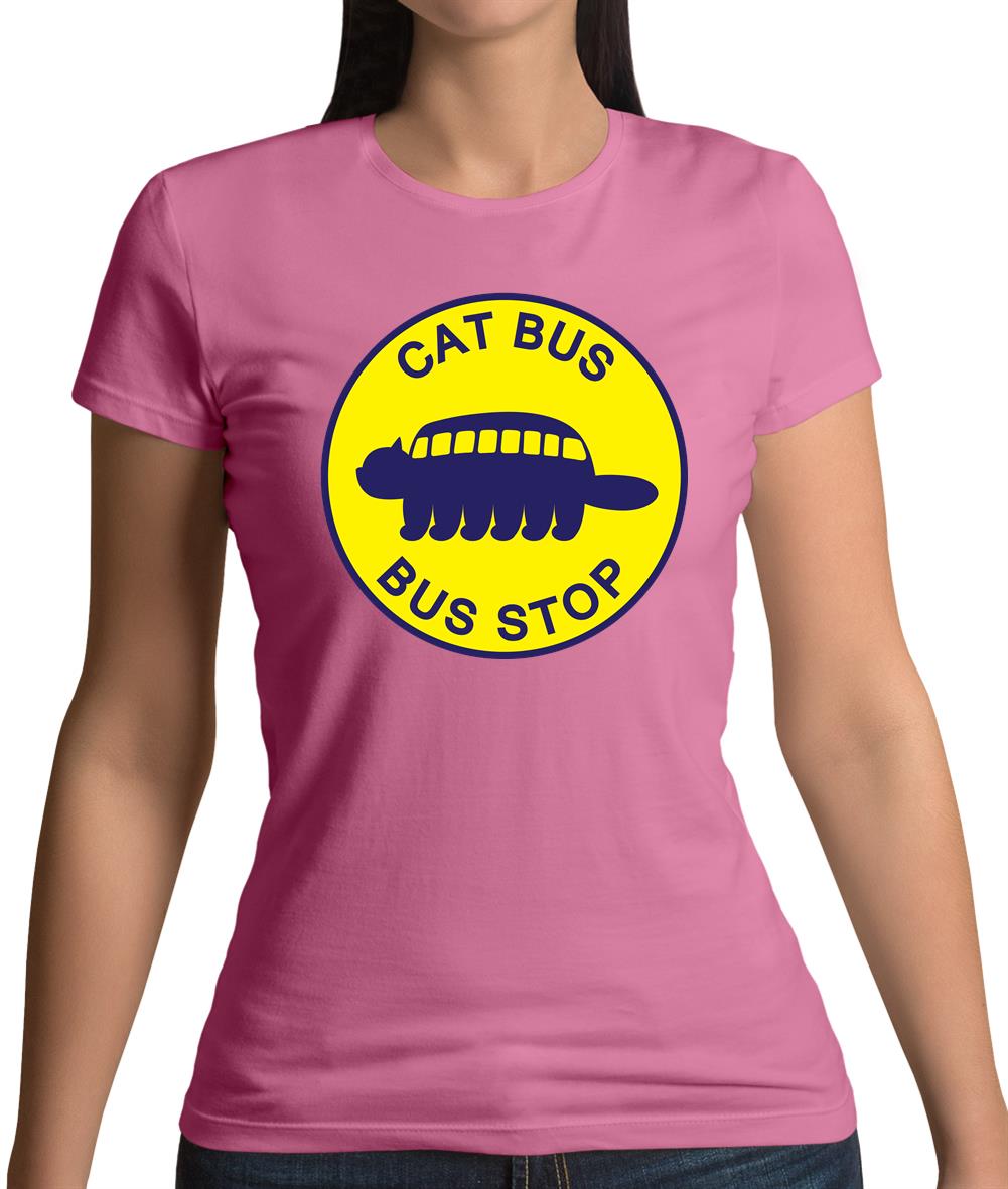 Cat Bus Stop Womens T-Shirt