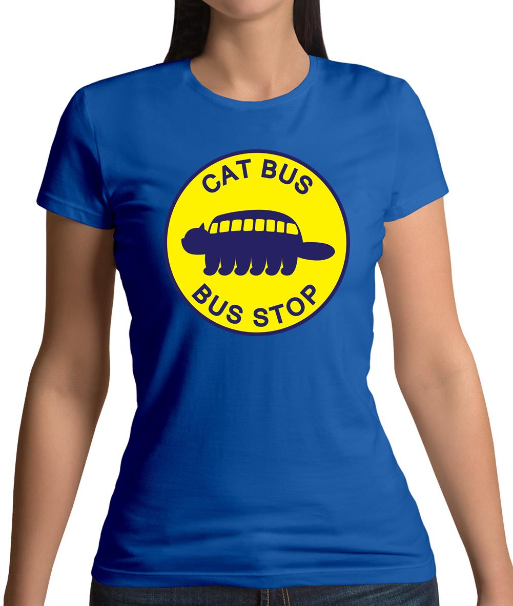 Cat Bus Stop Womens T-Shirt