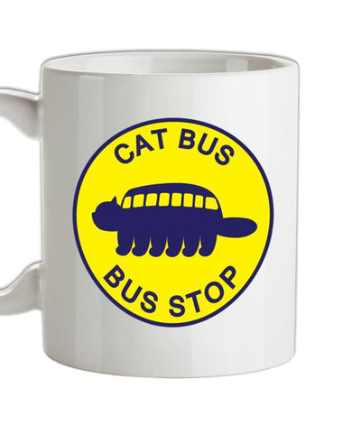 Cat Bus Stop Ceramic Mug