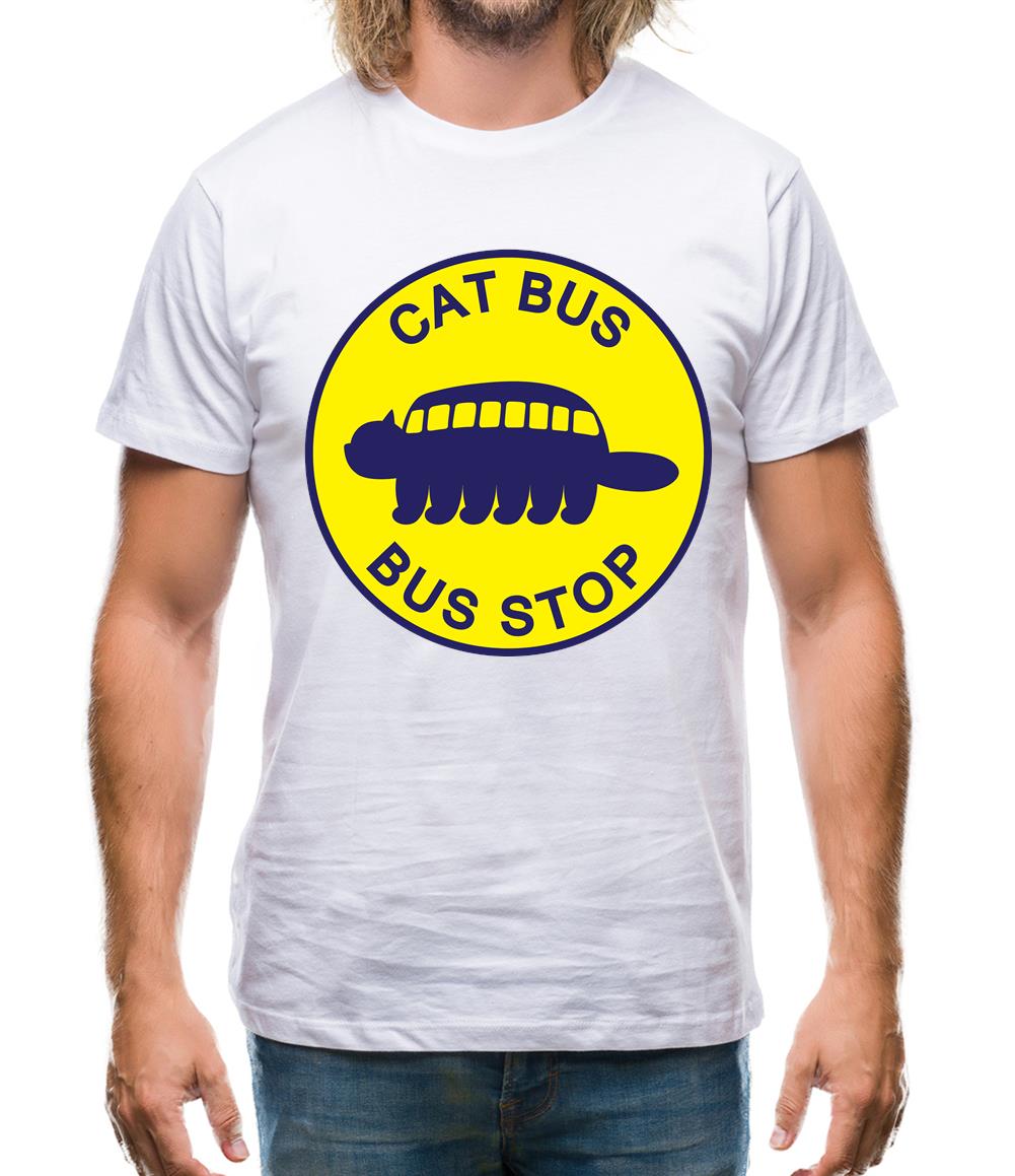 Cat Bus Stop Mens T-Shirt