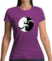 Yin Yang Cat Womens T-Shirt