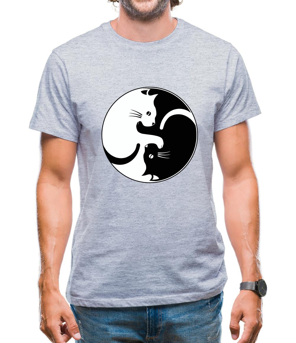 Yin Yang Cat Mens T-Shirt