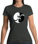 Yin Yang Cat Womens T-Shirt