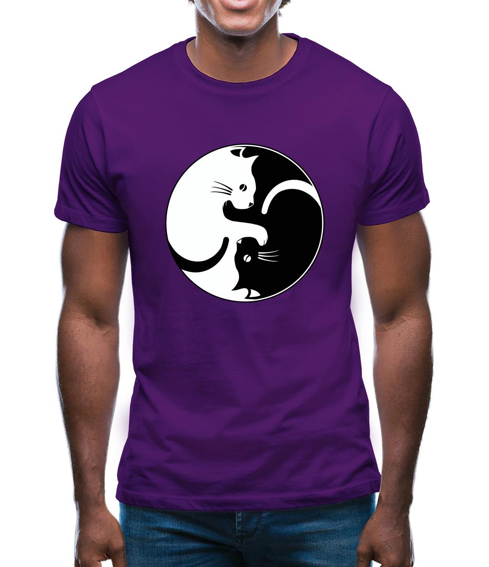 Yin Yang Cat Mens T-Shirt