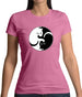 Yin Yang Cat Womens T-Shirt