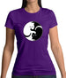 Yin Yang Cat Womens T-Shirt