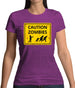 Caution Zombies Road Sign Womens T-Shirt