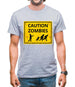 Caution Zombies Road Sign Mens T-Shirt