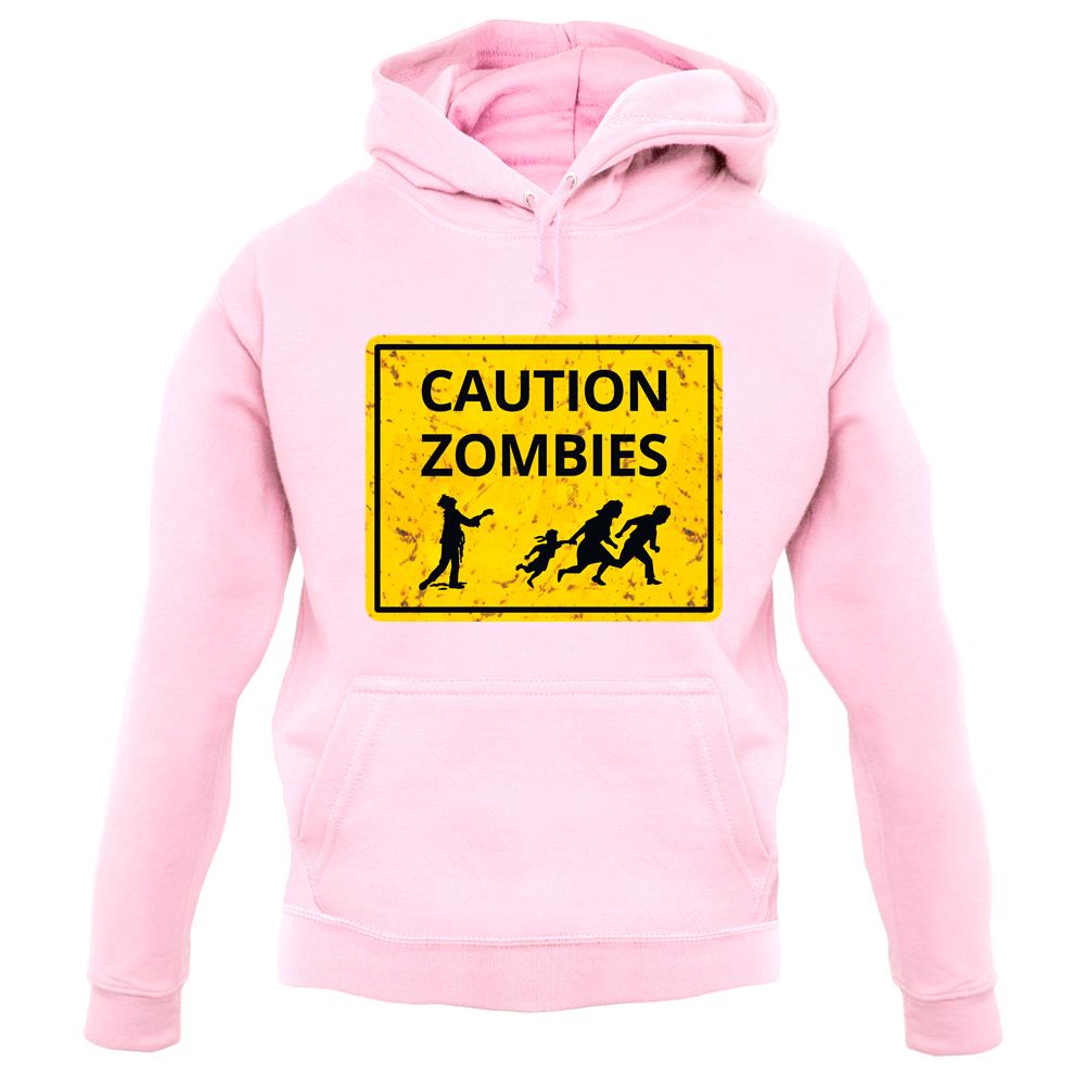 Caution Zombies Road Sign unisex hoodie