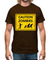 Caution Zombies Road Sign Mens T-Shirt