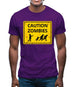 Caution Zombies Road Sign Mens T-Shirt