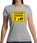 Caution Zombies Road Sign Womens T-Shirt