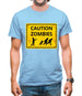Caution Zombies Road Sign Mens T-Shirt