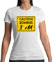 Caution Zombies Road Sign Womens T-Shirt