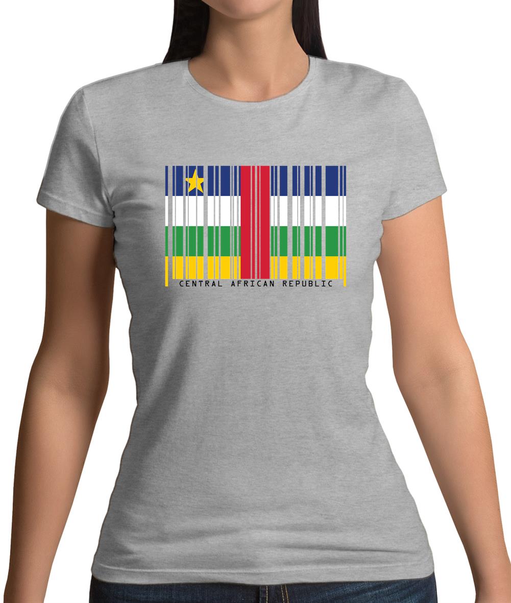 Central African Republic  Barcode Style Flag Womens T-Shirt
