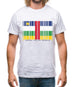 Central African Republic  Barcode Style Flag Mens T-Shirt