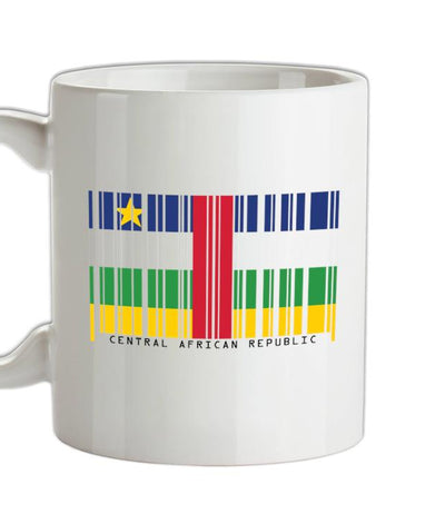 Central African Republic Barcode Style Flag Ceramic Mug