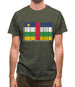 Central African Republic  Barcode Style Flag Mens T-Shirt