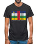 Central African Republic  Barcode Style Flag Mens T-Shirt