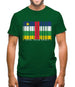 Central African Republic  Barcode Style Flag Mens T-Shirt